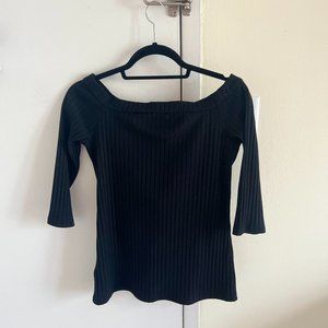 Ann Taylor Black Off the Shoulder Top
